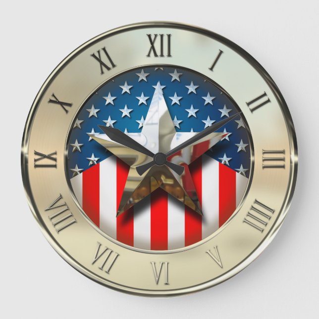 American Flag Große Wanduhr (Vorderseite)