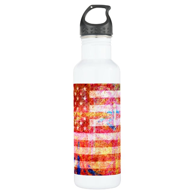 American Flag Grunge Art #2 Trinkflasche (Vorderseite)