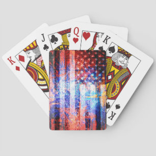 American Flag Grunge Art Spielkarten