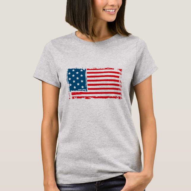 American Flag Grunge Vintage Tshirt (Devant)