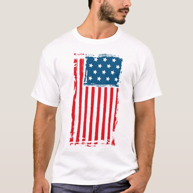 American Flag Grunge Vintage Tshirt (Devant)