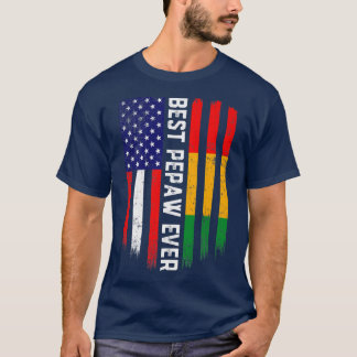 American Flag & Guinea Flag Best Pepaw Ever T-Shirt