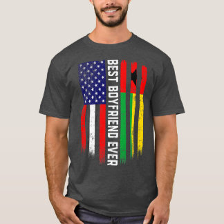 American Flag & GuineaBissau Flag Best Boyfriend E T-Shirt