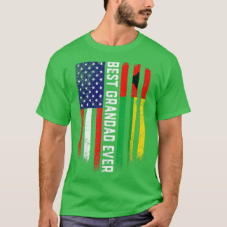 American Flag & GuineaBissau Flag Best Grandad Eve T-Shirt