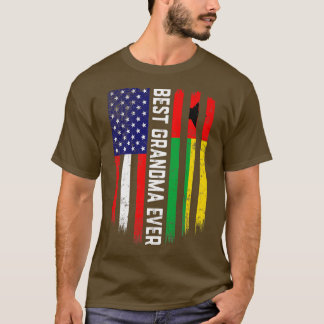American Flag & GuineaBissau Flag Best Grandma Eve T-Shirt