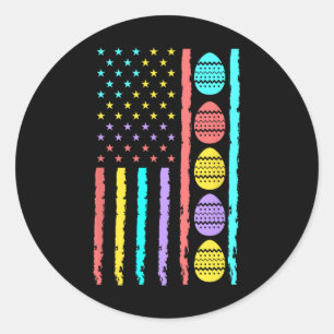 American Flag Happy Ostereier Jagd Patriotic E Runder Aufkleber