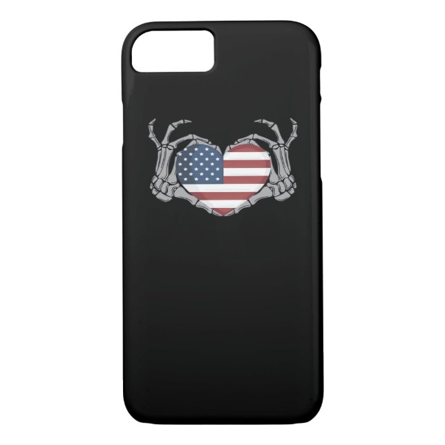 American Flag Heart Angepasst Case-Mate iPhone Hülle (Rückseite)