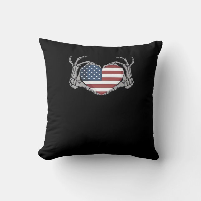 American Flag Heart Angepasst Kissen (Vorderseite)