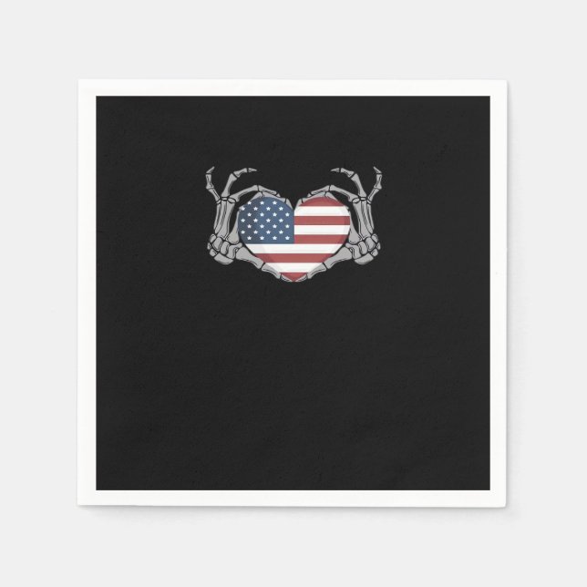 American Flag Heart Angepasst Serviette (Vorderseite)
