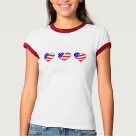 American Flag Heart Ladys T - Shirt