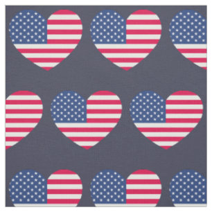American Flag Heart Patriotic USA Banner Stoff