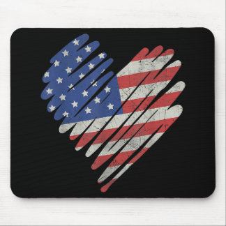 American Flag Heart Red White Blue Niedlich 4. Jul Mousepad