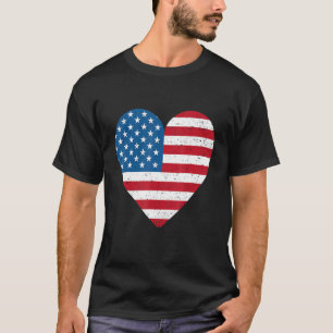 American Flag Herz 4. Juli USA Patriotic T-Shirt