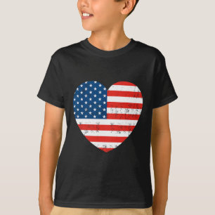 American Flag Herz 4. Juli USA Patriotic T-Shirt