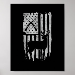 American Flag Hirschjagd Patriotischer Jäger Männe Poster