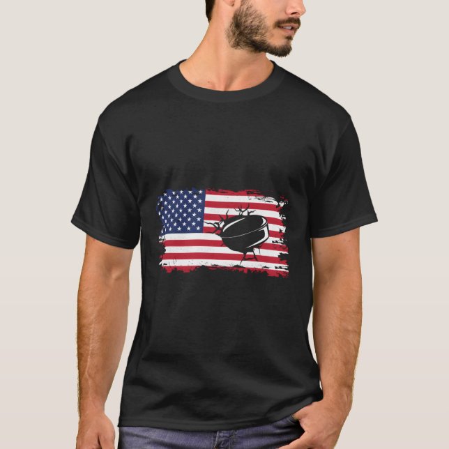 American Flag Hockey T-Shirt (Vorderseite)