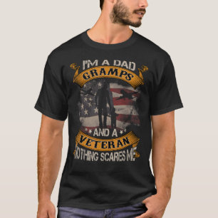 American Flag Ich bin Vater Gramps und Veteran 4. T-Shirt