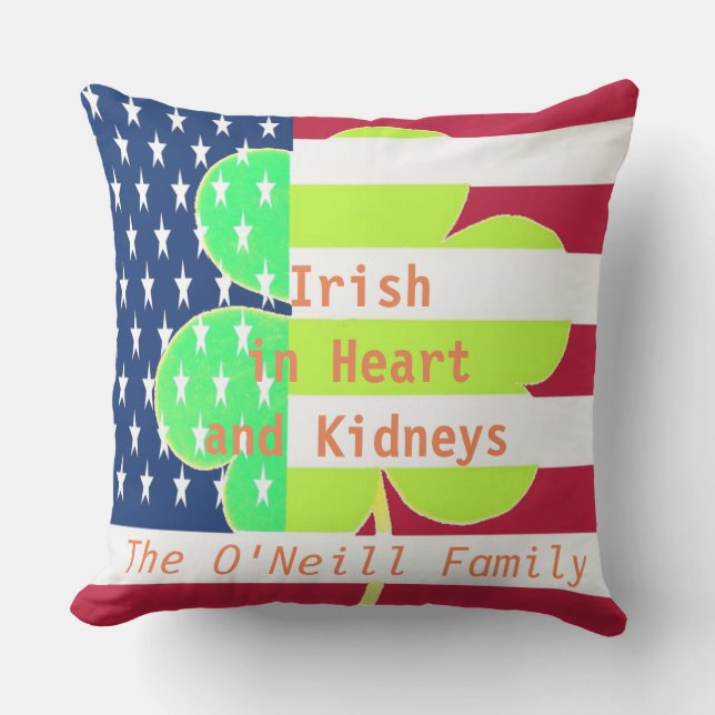 American Flag Irish Kleeblatt Clover St Patrick Kissen (Vorderseite)