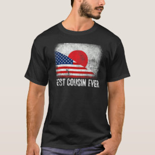 American Flag & Japan Flag Bester Cousin je T-Shirt