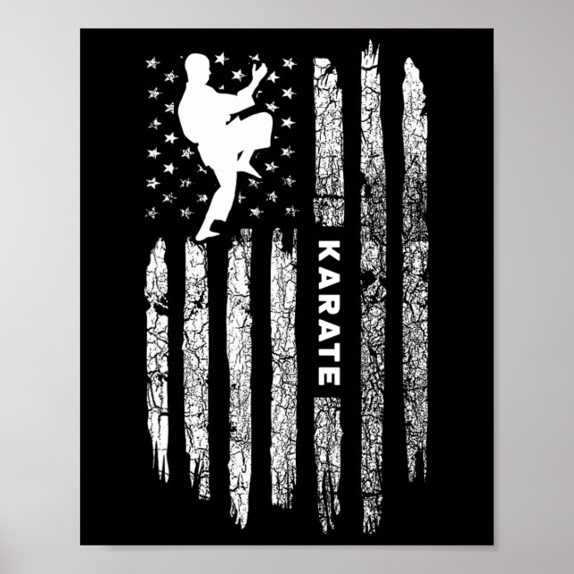 American Flag Karate Clothing - Karateka Vintag K Poster (Vorne)