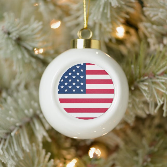American Flag Keramik Kugel-Ornament (Baum)