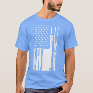 American Flag Koch Cool Knife Set Butler Kochen T-Shirt