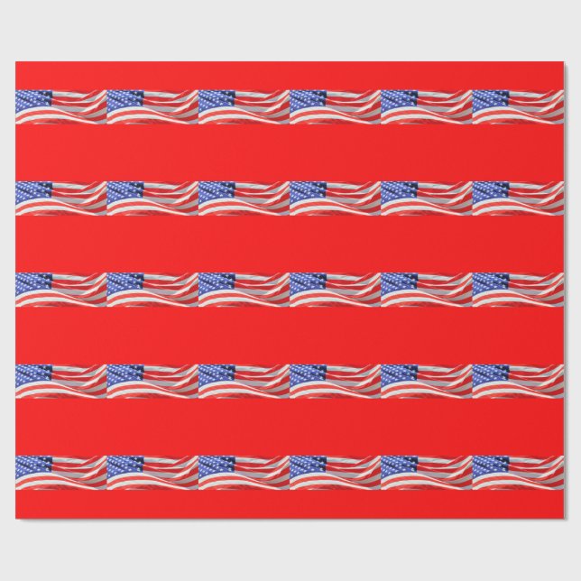 American Flag, können Sie Text hinzufügen und Foto Geschenkpapier (Flach)