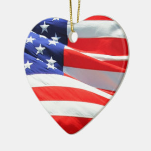 American Flag, können Sie Text hinzufügen und Foto Keramik Ornament