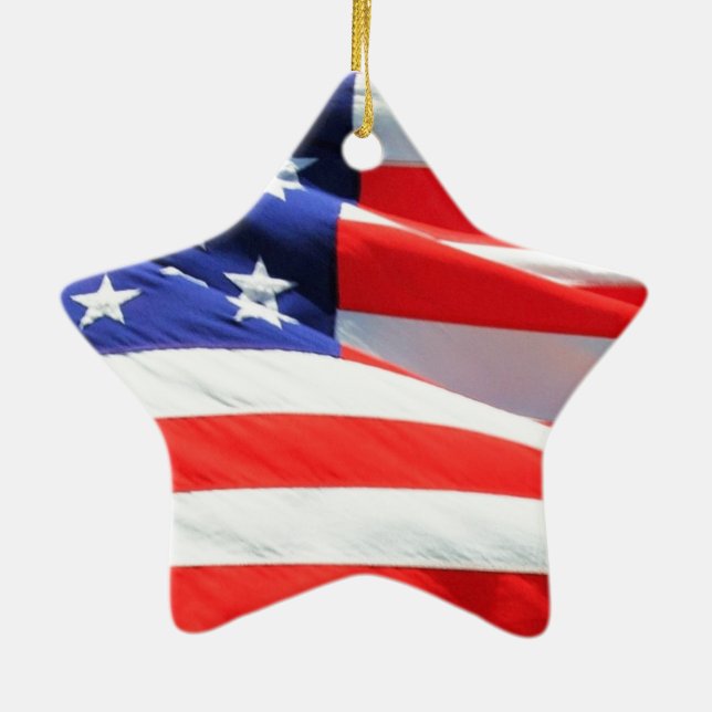 American Flag, können Sie Text hinzufügen und Foto Keramikornament (Hinten)