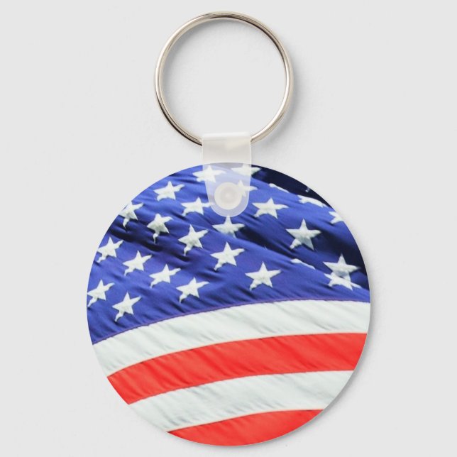 American Flag, können Sie Text hinzufügen und Foto Schlüsselanhänger (Vorderseite)
