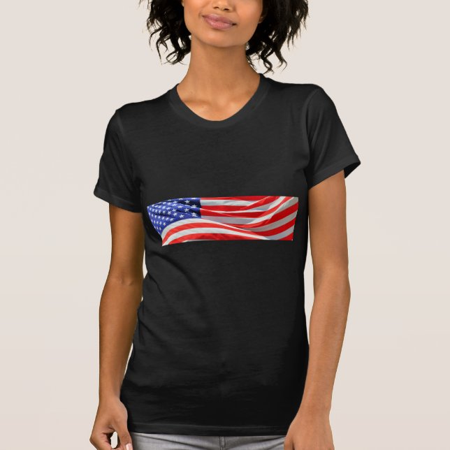 American Flag, können Sie Text hinzufügen und Foto T-Shirt (Vorderseite)