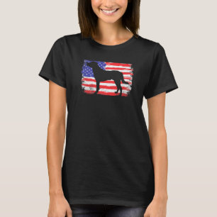 American Flag Labrador Silhouette Dog T-Shirt