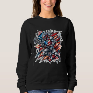American Flag Lacrosse Design für den 4. Juli und  Sweatshirt