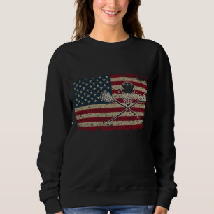 American Flag Lacrosse USA Lax Player Geschenkidee Sweatshirt
