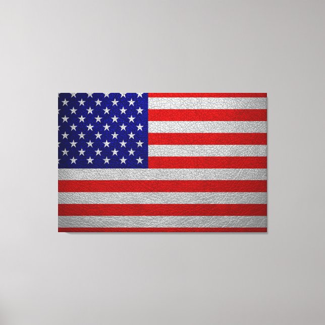 American Flag Leather Leinwanddruck (Vorderseite)