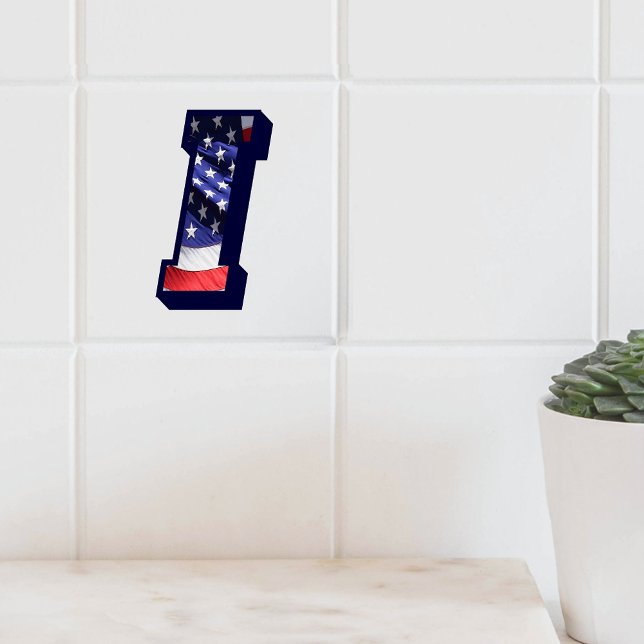 American Flag Letter "I" Keramik Tile für große Fo Fliese (American Flag Letter "I" Large Photo Ceramic Tile)