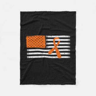 American Flag Leukemia and Multiple Sklerose Ribb Fleecedecke
