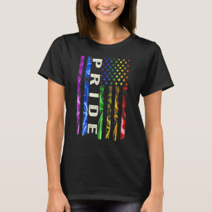 American Flag Lgbt Pride Smoke T-Shirt