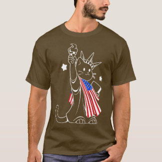 American Flag Liberty Statue Cat von Tobe Fonseca T-Shirt