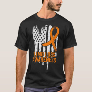American Flag Limes Loss Awareness Hand Leg Ampute T-Shirt