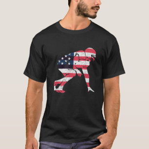 American Flag Lineman I American Football T-Shirt