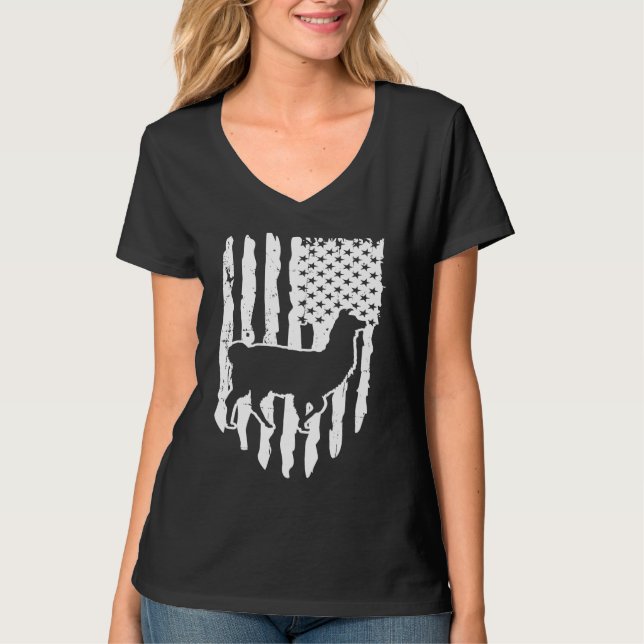American Flag Llama T-Shirt (Vorderseite)