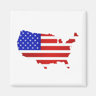 American Flag Map Karte der USA Magnet