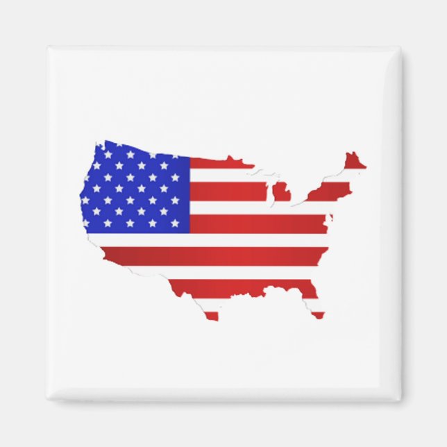 American Flag Map Karte der USA Magnet (Vorne)