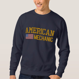 American Flag Mechanic bestickt Besticktes Sweatshirt