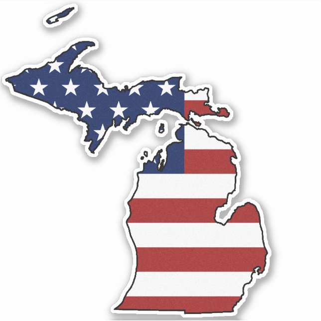 American Flag Michigan Aufkleber (Vorderseite)