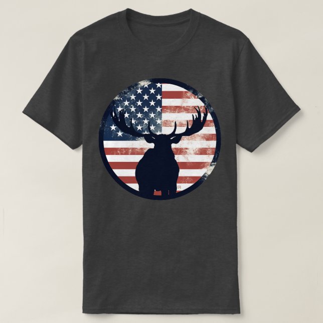 American Flag Moose 1 T-Shirt (Design vorne)