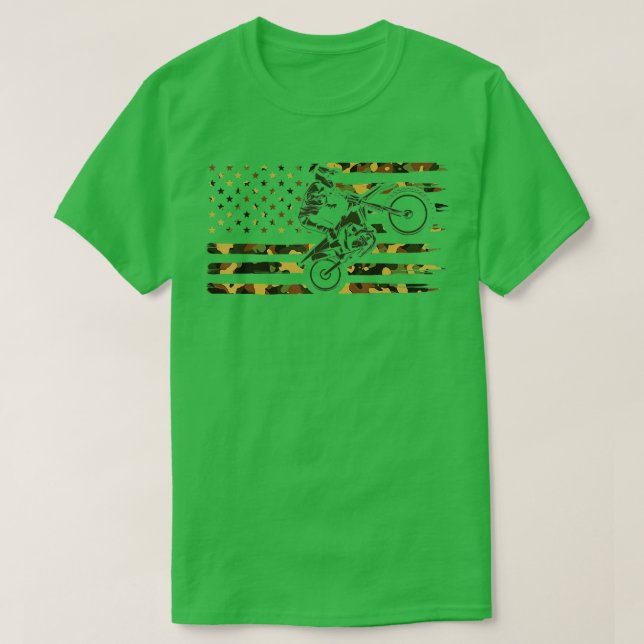American Flag Motocross Biker Flag Dirt B T-Shirt (Design vorne)