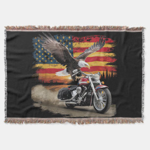 American Flag Motorrad Tshirt USA Flag Biker Ret Decke
