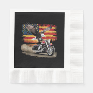 American Flag Motorrad Tshirt USA Flag Biker Ret Serviette